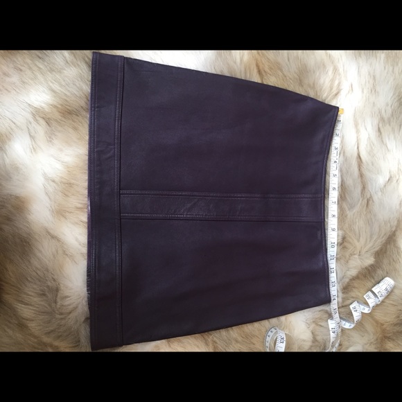 WORTH Leather Skirt, Plum color, Size 4 - Picture 5 of 7